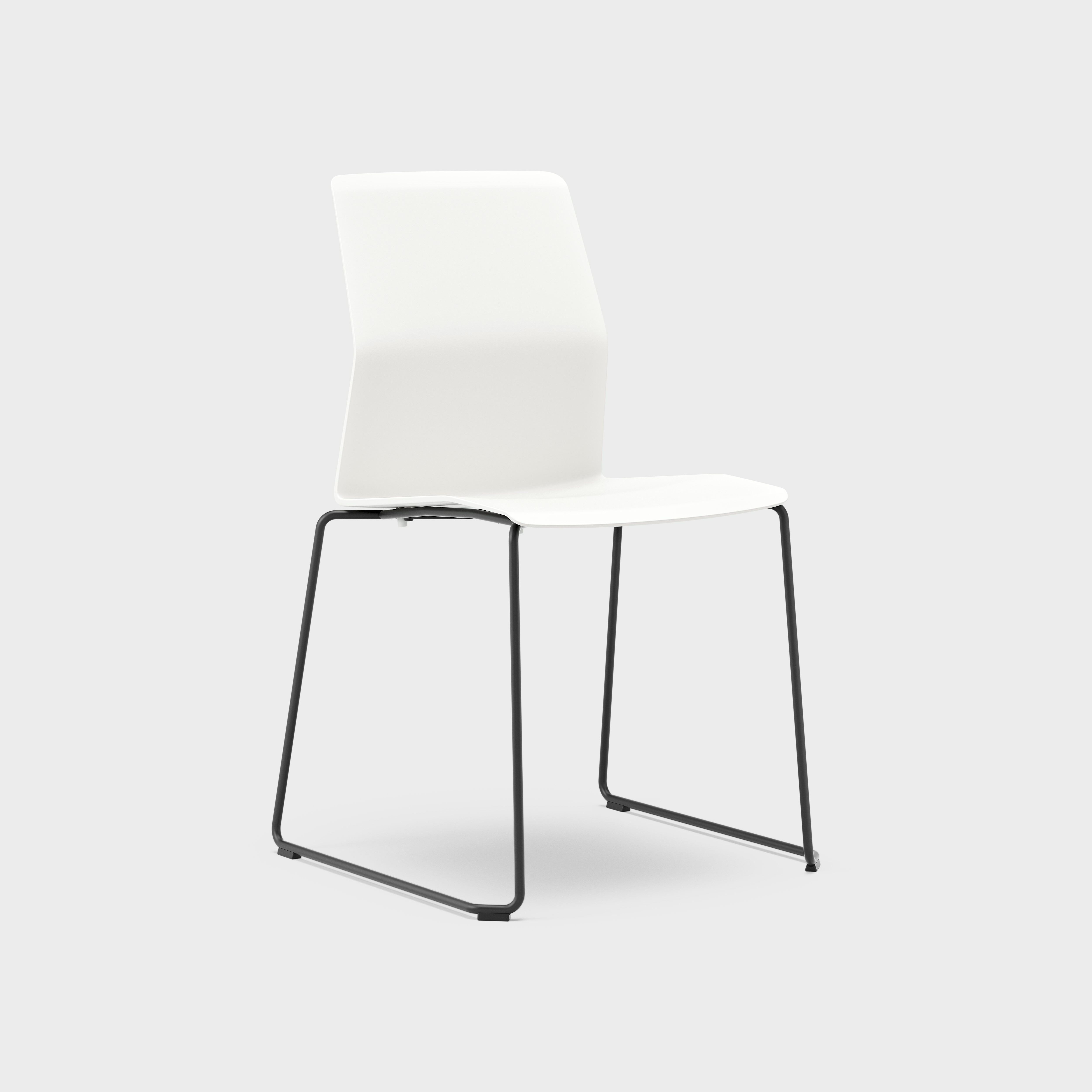 Leia 540SLEDGE, Underrede/släde i silver, armstöd i svart, Stol Leia 540SLEDGE vit