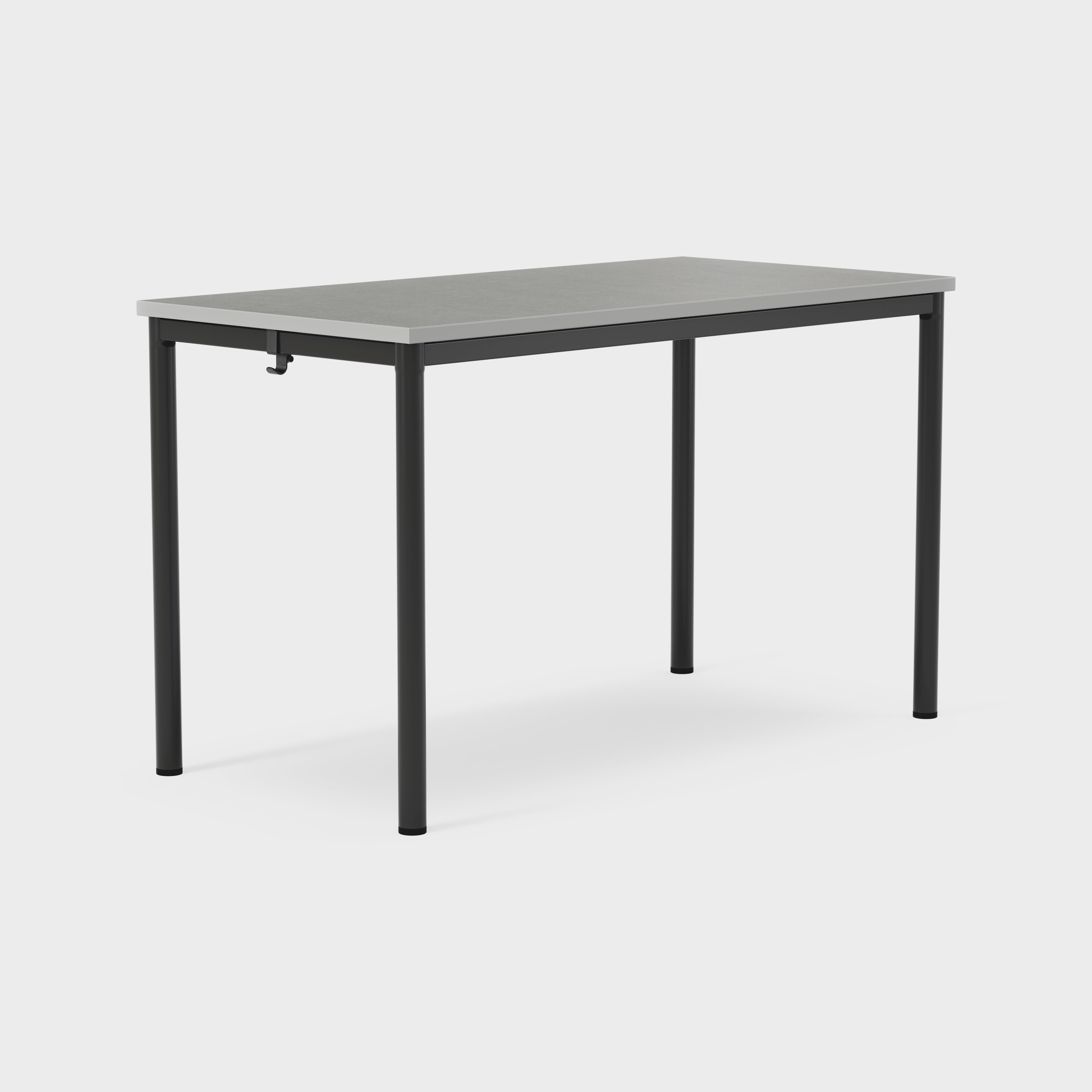 Pöytä L1200xS600xK724mm, Musta jalat. Levy marmoleum., Pöytä L1200xS600xK724mm, marmoleum t.harm. musta