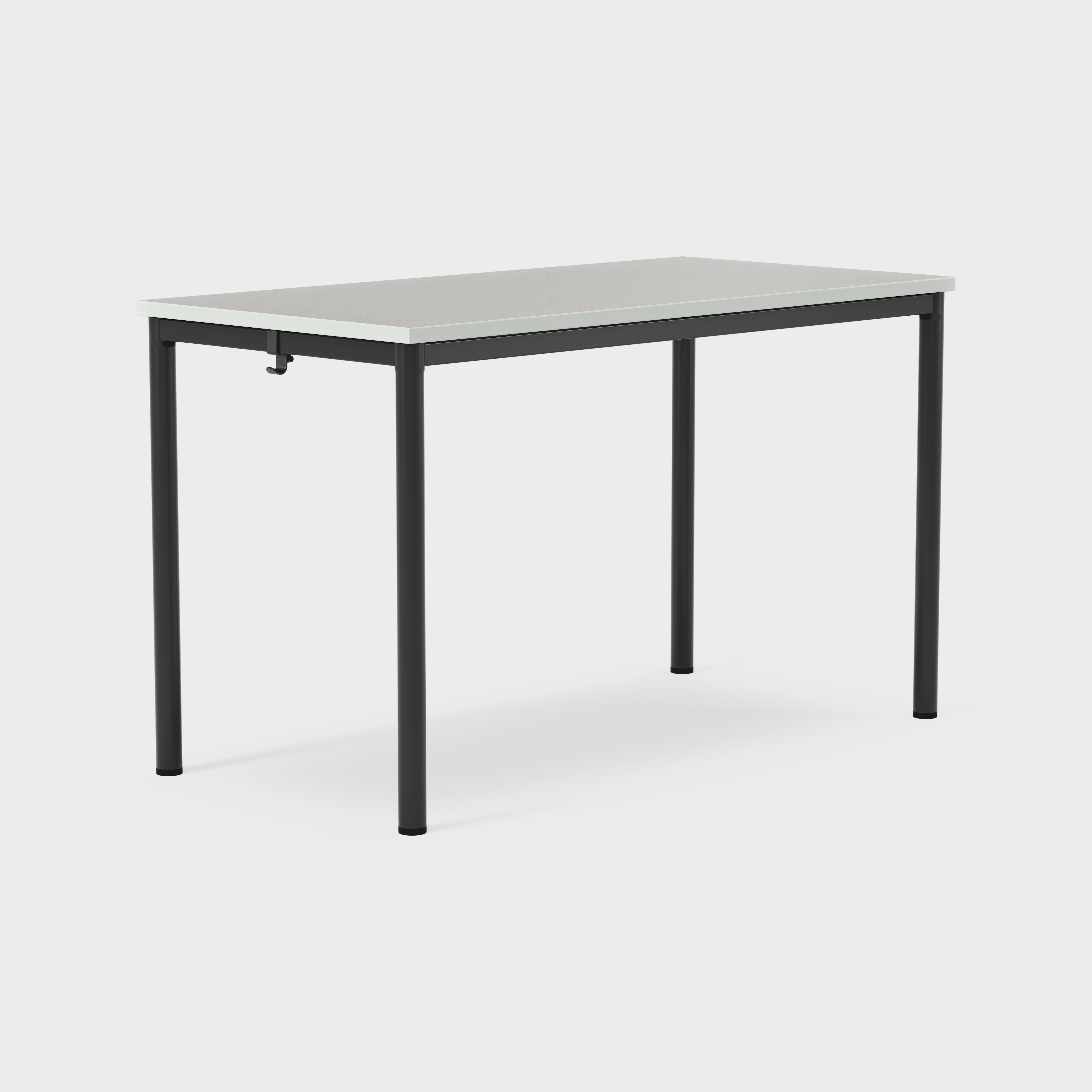 Pöytä L1200xS600xK724mm, Musta jalat. Levy marmoleum., Pöytä L1200xS600xK724mm, marmoleum v.harm musta