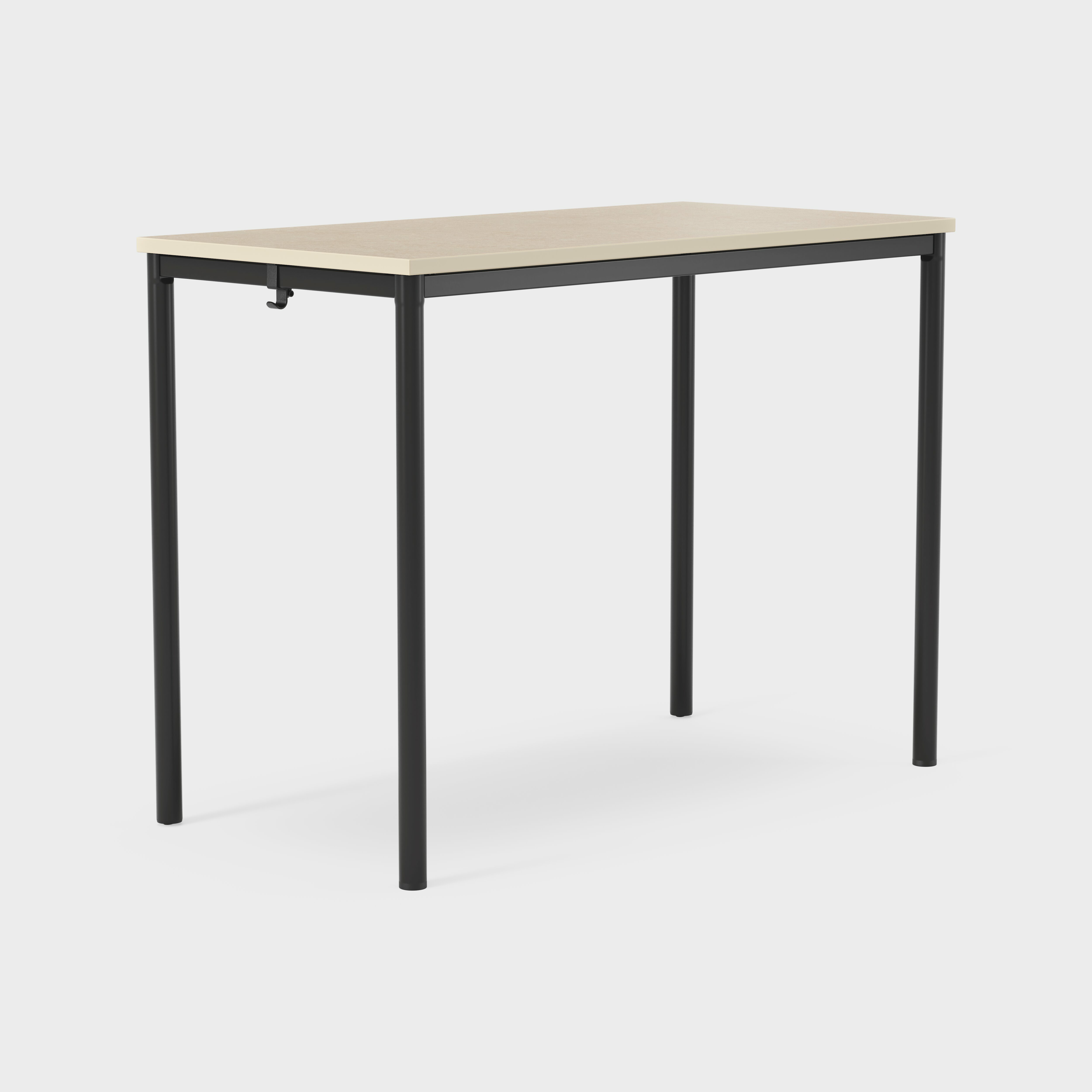 Pöytä L1200xS600xK900mm, Musta jalat. Levy marmoleum., Pöytä L1200xS600xK900mm, marmoleum beige, musta