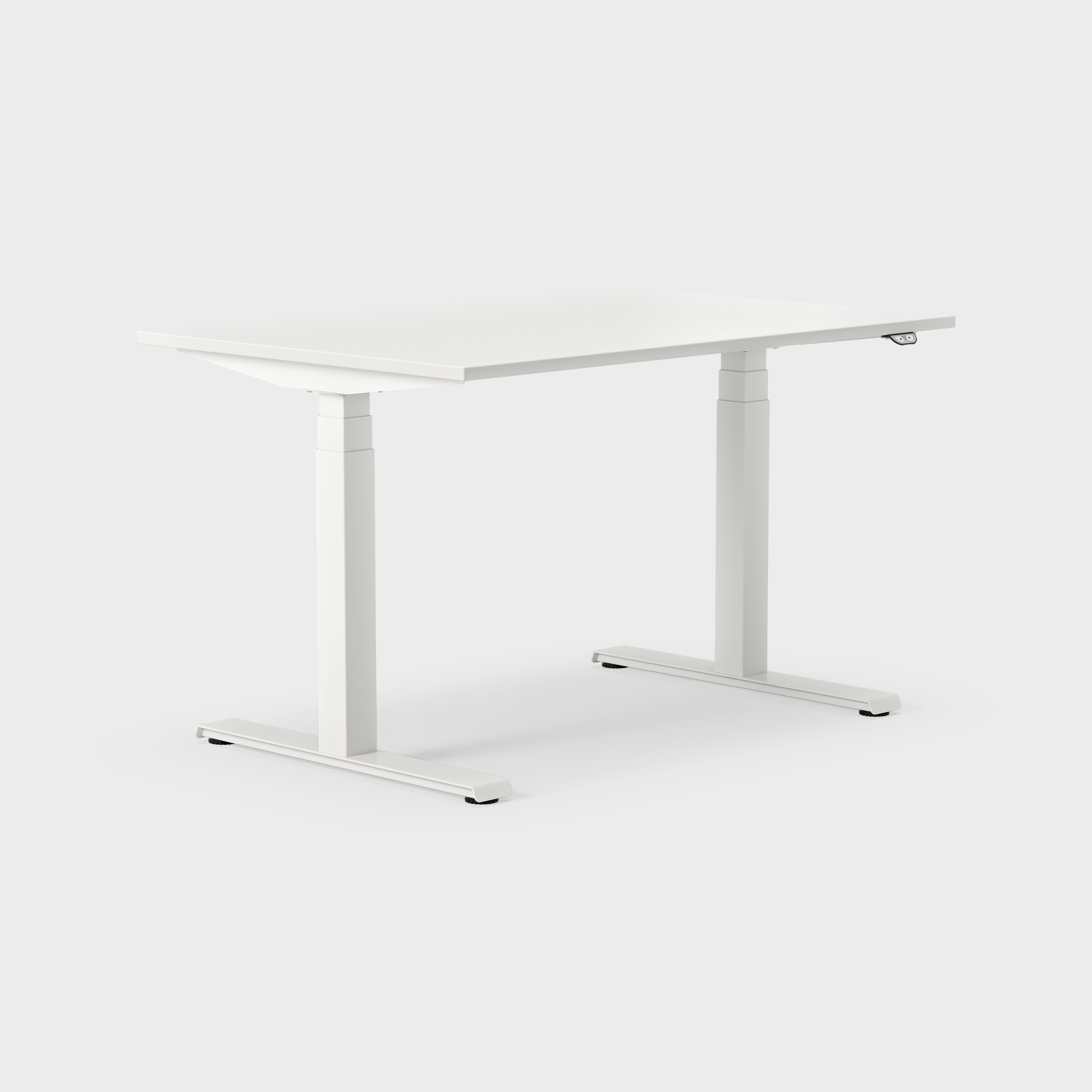 Sarja[P] 120 x 80 cm, Sähköpöytä, jalat valkoiset, säätöväli 620-1270 mm (SSP6), levy valkoista laminaattia
